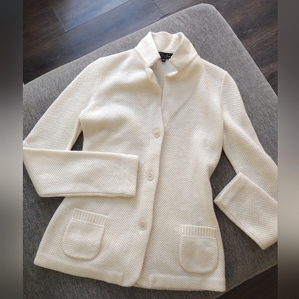 Loro Piana Cardigan cashmere/silk/lambskin EUC size 40